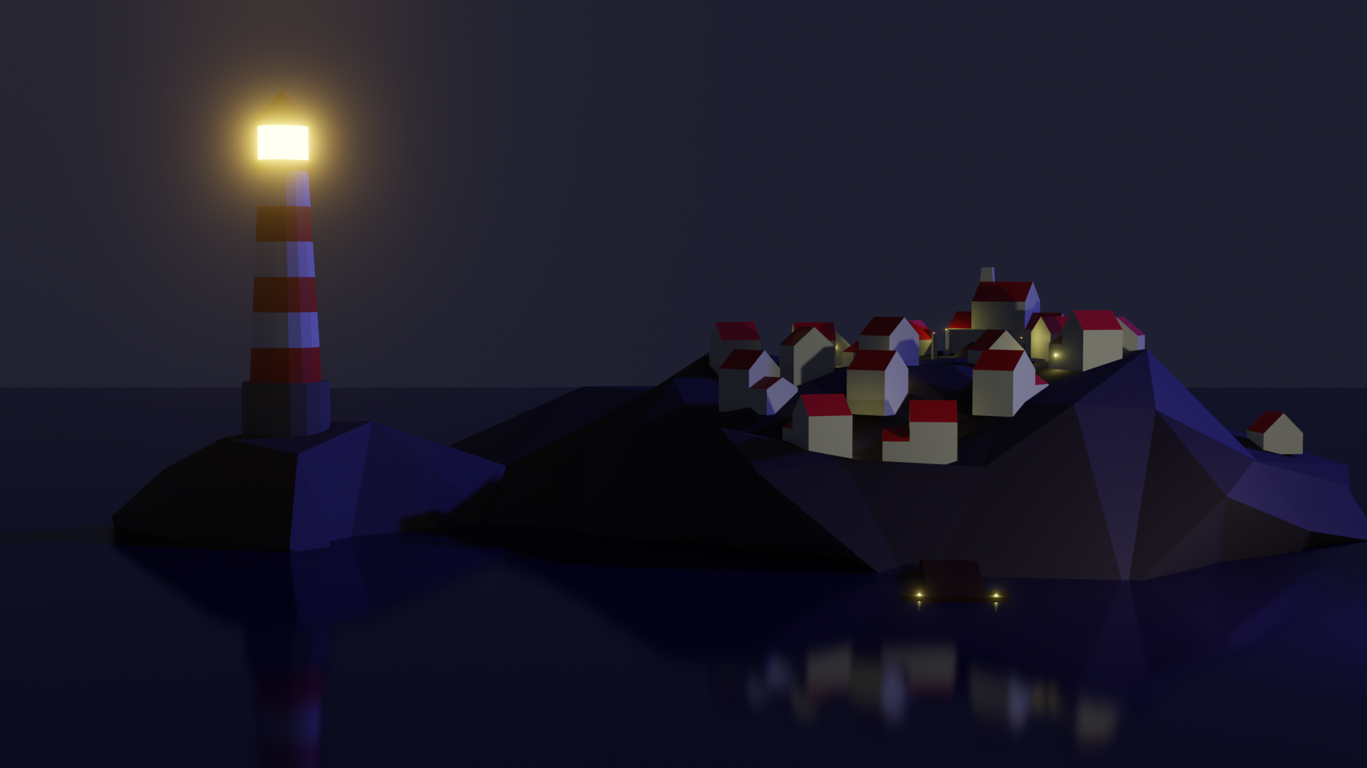 A 3D model of a lighthouse